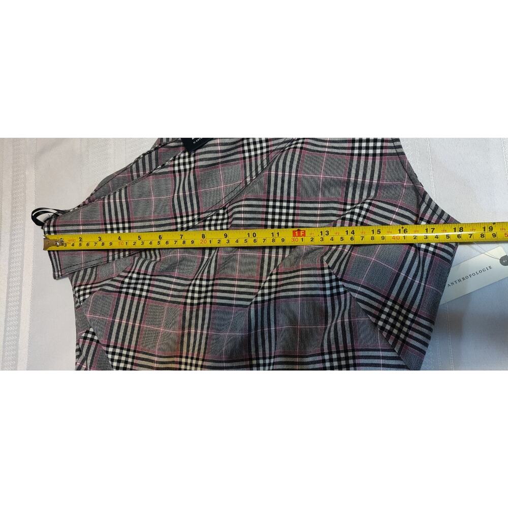 Maeve Anthropologie Plaid Dress 6P One Shoulder Prep School Girl Midi Preppy NWT - Picture 13 of 16